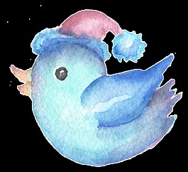冰雪小鳥(niǎo)透明裝飾素材