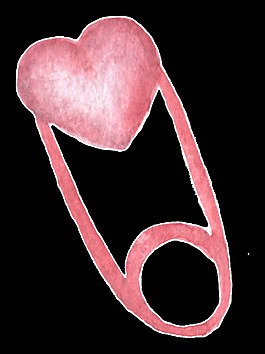 紅心別針透明裝飾素材