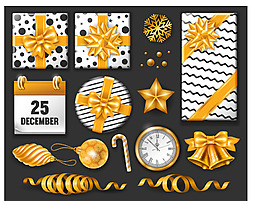 黃色圣誕禮物節(jié)日用品