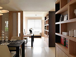 現(xiàn)代書房書柜效果圖