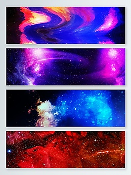 彩色大氣星云banner背景