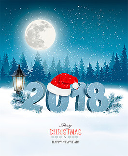 精美2018圣誕主題插畫(huà)