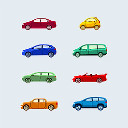 汽車分類現(xiàn)代矢量平面圖標