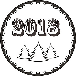 2018圣誕圓形裝飾圖案PNG