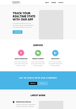 藍色大氣的響應式網站設計素材