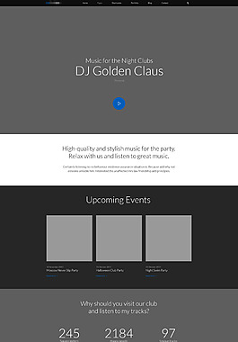 藍色的通用網站模板設計素材