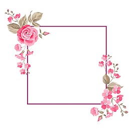 清新粉色花朵元素