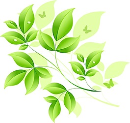 清新綠色樹(shù)葉元素