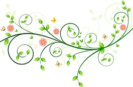 清新綠色樹枝元素
