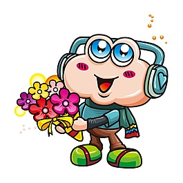 卡通人物花朵元素
