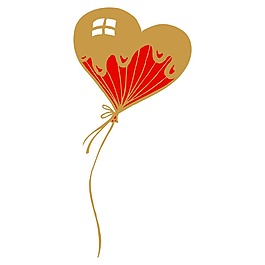 清新紅色漸變氣球元素