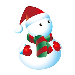 卡通白色雪人元素