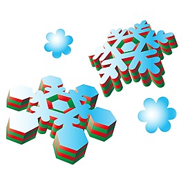手繪藍(lán)色雪花元素