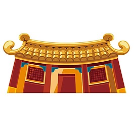 复古红色建筑元素