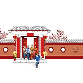 過年節(jié)日梅花元素