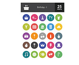 25款生日元素图标