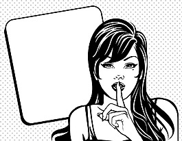趣味手繪女人插畫