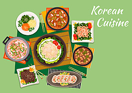 時(shí)尚中式小吃美食插畫