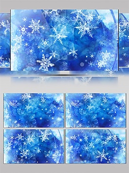 藍色清新雪花高清視頻素材