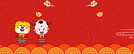 紅色精美春節(jié)展板背景素材