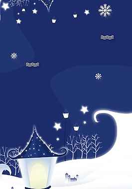 浪漫雪花夜晚背景