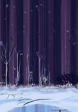 夜晚森林湖泊背景