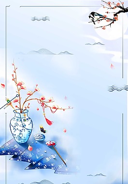 中國(guó)風(fēng)水墨梅花背景