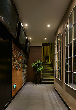 中式沉穩(wěn)低調(diào)客廳走廊壁燈室內(nèi)裝修效果圖