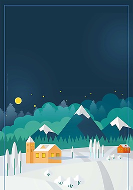 星空夜晚雪地背景