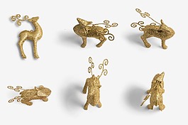 不同方位擺放的公仔圖片psd源文件