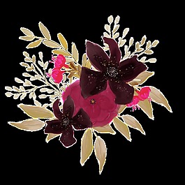 黑巧克力花瓣透明裝飾素材