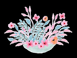 粉色茶花透明裝飾素材