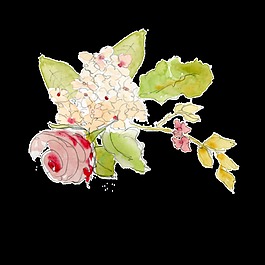 淡紅花枝透明裝飾素材