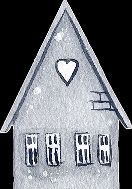 雪白小屋透明裝飾素材