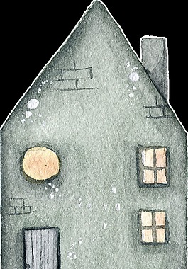 綠磚小屋透明裝飾素材