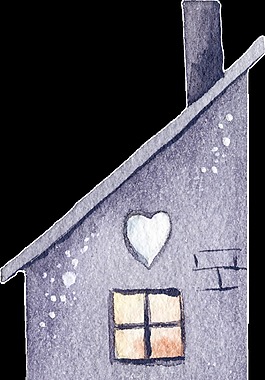 爱心小屋透明装饰素材