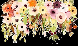 彩色花林透明裝飾素材