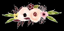 酒紅花蕊透明裝飾素材