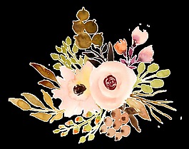 柔嫩花枝透明裝飾素材