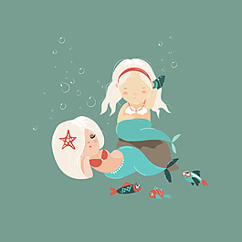卡通美人鱼人物素材