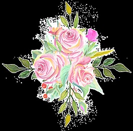 三束花蕊透明裝飾素材