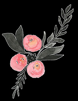 粉嫩花圈透明裝飾素材