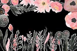 通粉花枝透明裝飾素材
