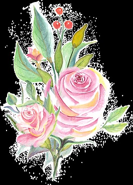 長心花瓣透明裝飾素材