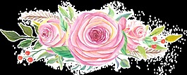 冰晶粉花透明裝飾素材