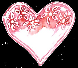 花葉愛(ài)心透明裝飾素材