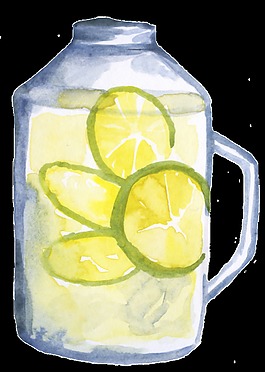 黃色檸檬透明裝飾素材