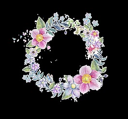 沁粉花圈透明裝飾素材