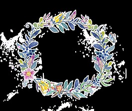 彩心花圈透明装饰素材