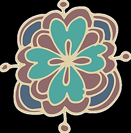 四相花瓣透明裝飾素材